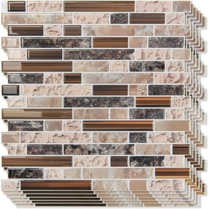 image:imageArt3d 10Sheet HeavyDuty Peel and Stick Backsplash Waterproof Wall Tiles Stick on Kitchen Backsplash Living Space Eurasian Mocha StoneSandstone