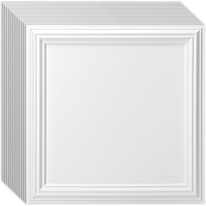 image:imageArt3d 48 Pack PVC Ceiling Tiles 24x24 Inches Waterproof Drop Ceiling TilesWall Panels for Interior Wall Decor Covers 192 Sqft Pure WhiteSquare White