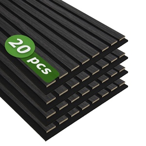 image:imageArt3d 4Pack 47x236 Inch Acoustic Panels with Wood Slat Design  Soundproof Wall Panel for Office Gaming Room amp Studio Ideal for Streamers Home Workers amp Recent Movers OakGrey Oak