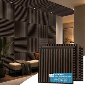 image:imageArt3d Acoustic Slat Wood Panels  6Pack 2x2ft Soundproof Drop Ceiling Living Room amp Bedroom DIY Decoration AshtreeWalnut