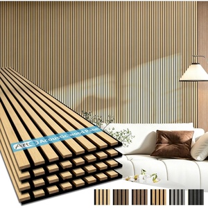 image:imageArt3d Wood Panels for Wall Acoustic 4Pack 945x128 Inch  Interior Soundproof Solution for Office Recording Studio Gaming Room Meeting Room Living Room Wall Decor WalnutOak